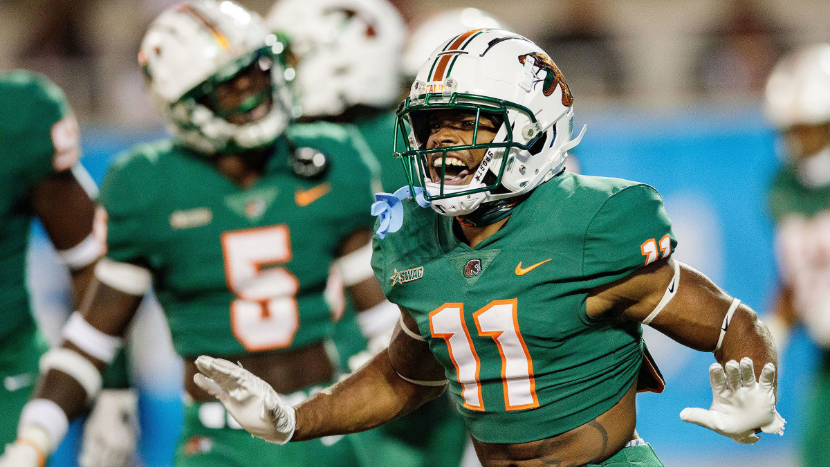 FAMU's BJ Bohler celebrates a defensive play